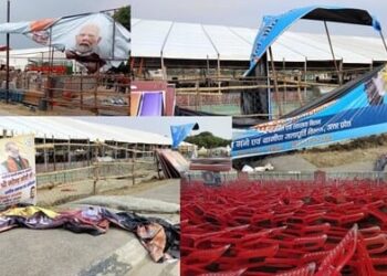 वाराणसी में एक दिन पहले आये आंधी तूफान ने मोदी का मंच बिगाड़ दिया